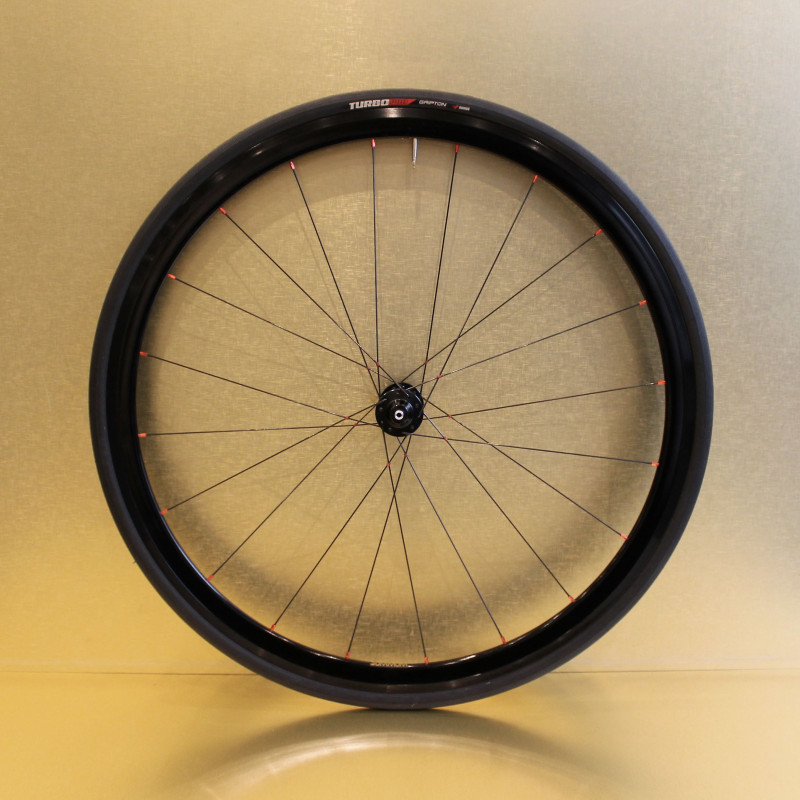 Paire de roues aluminium aéro 30 mm pour vélo de route